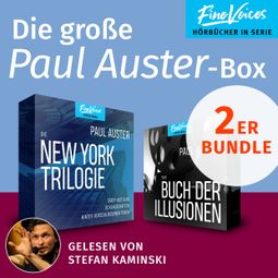 Das Buch “Die große Paul Auster-Box - Die New York-Trilogie + Das Buch der Illusionen (ungekürzt) – Paul Auster” online hören