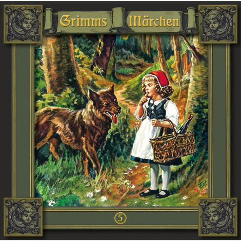 Hörbüch “Grimms Märchen, Folge 5: Rotkäppchen / Einäuglein, Zweiäuglein, Dreiäuglein / Tischlein deck dich, Goldesel und Knüppel aus dem Sack – Brüder Grimm”